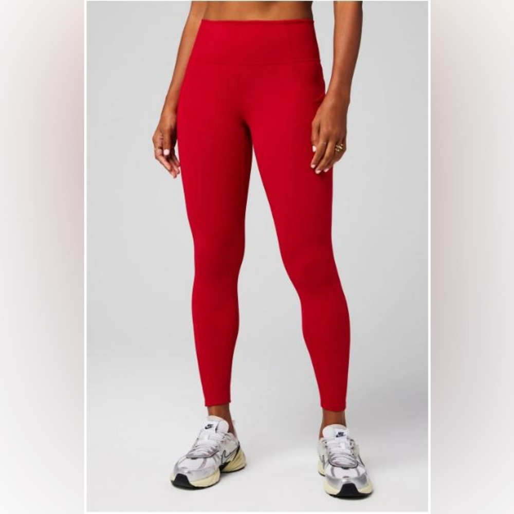 NWT- Fabletics PureLuxe HW Pocket Full length Leggings -HOLLY BERRY (27”) New !! - Picture 8 of 11